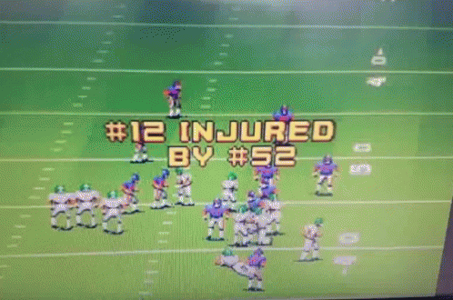 Football Player #12 Injured By #52 GIF