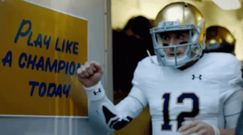Football Player 12 Yellow Sign Play Like a Champion
