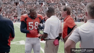 Football Player 58 Talking To Coach GIF