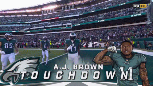 Football Player A.J. Brown Touchdown