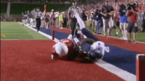 Football Player Being Tackled GIF