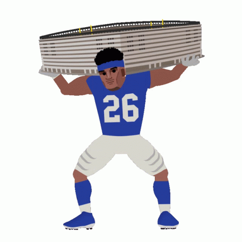 Football Player Carrying The Stadium At His Back GIF