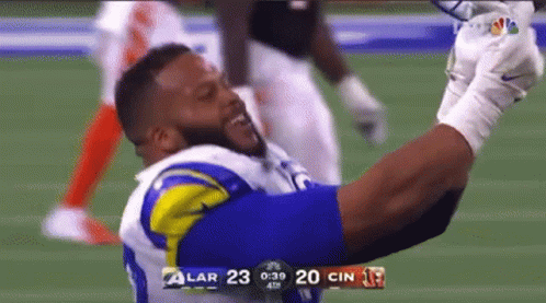 Football Player Celebrating Touchdown