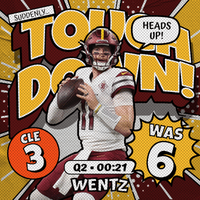 Football Player Cle 3 Wentz Holding Football
