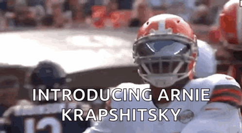 Football Player Helmet Introducing Arnie Krapshinsky