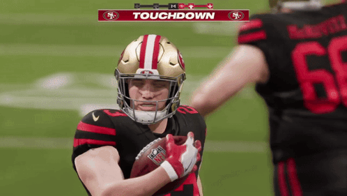Football Player In 49Ers Uniform Holding Ball GIF