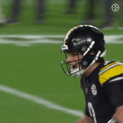Football Player In Black Helmet Running GIF