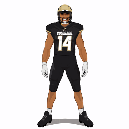 Football Player in Black Jersey Number 14