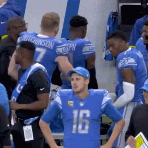 Football Player In Blue Jersey Number 16 GIF