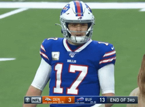 Football Player in Blue Jersey Number 17