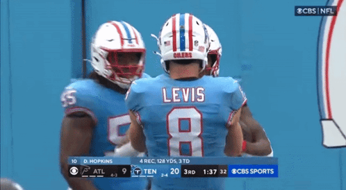 Football Player In Blue Jersey Number 66 GIF