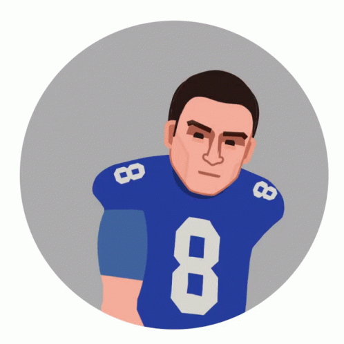 Football Player In Blue Jersey Number 8 GIF