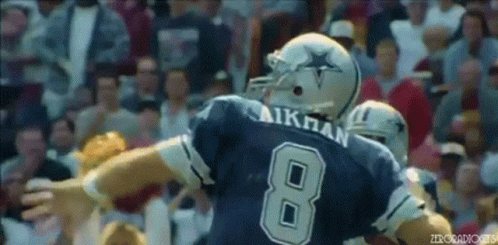 Football Player In Blue Jersey Number 8 GIF