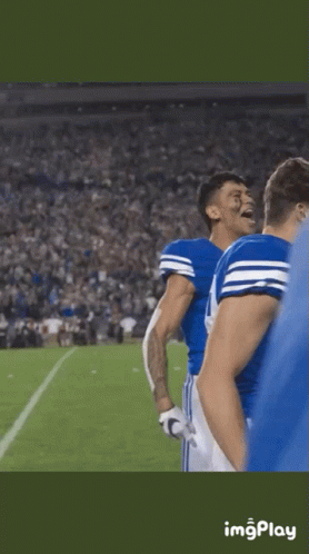 Football Player in Blue Uniform Number 24