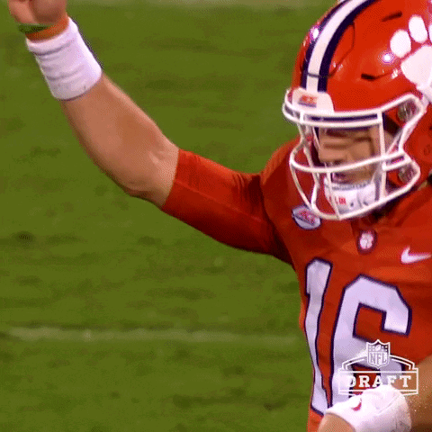Football Player in Clemson Jersey Dancing