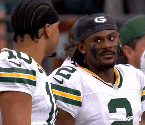 Football Player In Green Bay Packers Hat GIF