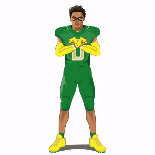 Football Player In Green Jersey Number 0 GIF