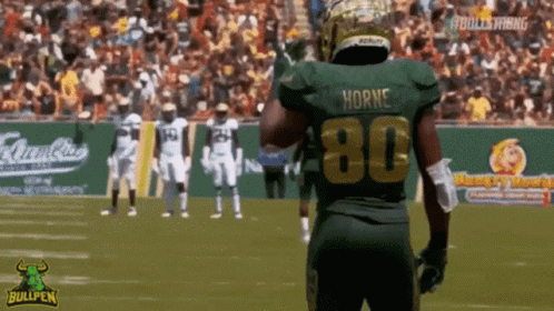 Football Player in Green Jersey With Horne 80