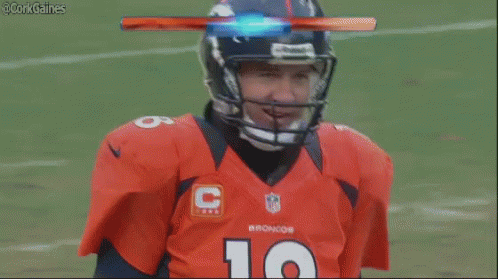 Football Player in Helmet and Jersey Number 10