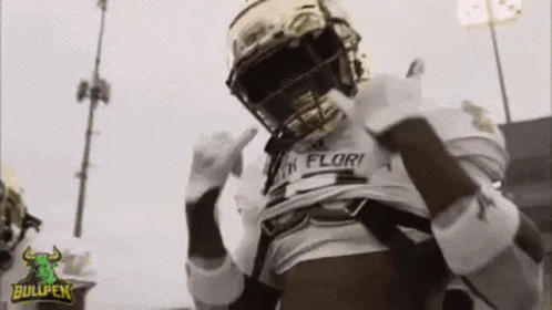 Football Player In Helmet Bullpen Shirt Thumbs Up GIF