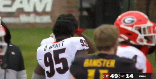 Football Player In Jersey Number 95 GIF