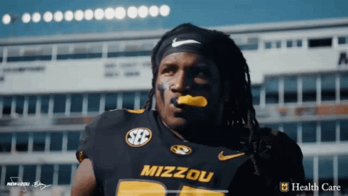 Football Player in Mizzou Uniform