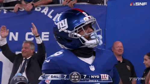 Football Player In NY Giants Helmet GIF