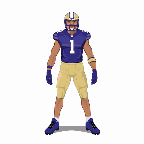 Football Player in Purple Jersey Number 1
