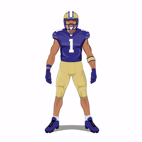 Football Player in Purple Jersey Number 1
