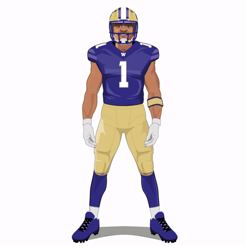 Football Player in Purple Jersey Number 1
