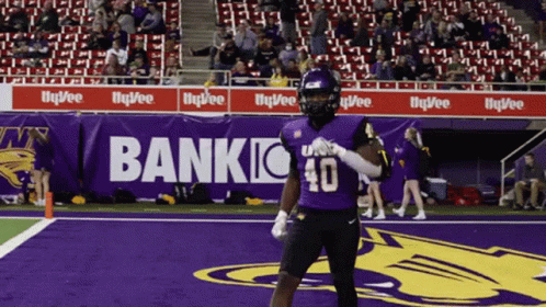 Football Player in Purple Jersey Number 10