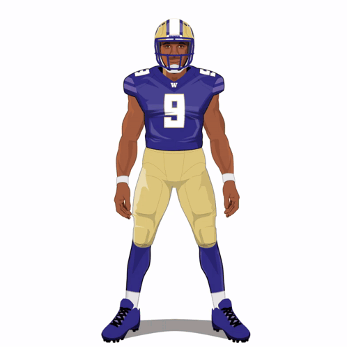 Football Player In Purple Jersey Number 9 GIF