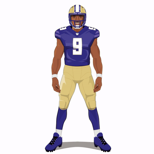 Football Player In Purple Jersey Number 9 GIF