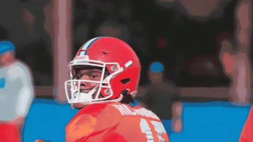 Football Player In Red Helmet Number 1 GIF