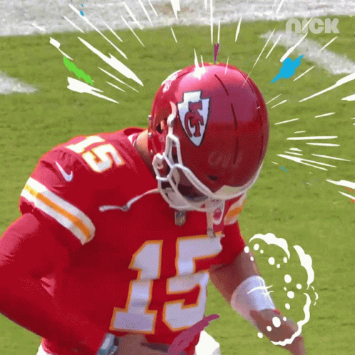 Football Player In Red Helmet Number 15 GIF