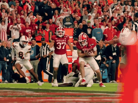Football Player In Red Indiana Jersey GIF