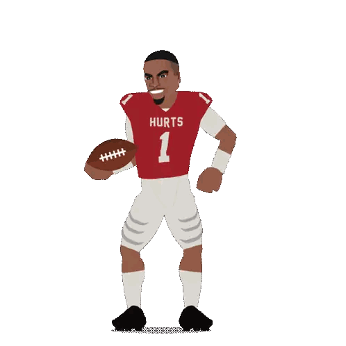 Football Player in Red Jersey Hurts