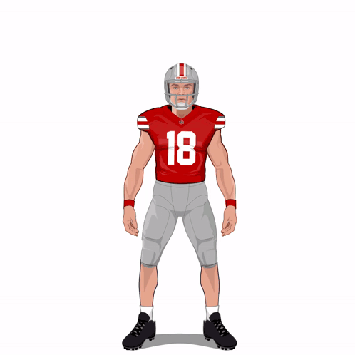 Football Player In Red Jersey Number 18 GIF