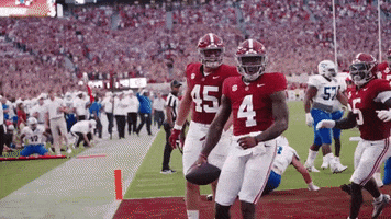 Football Player in Red Jersey Number 45