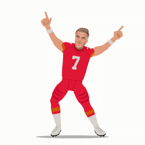 Football Player in Red Jersey Number 7