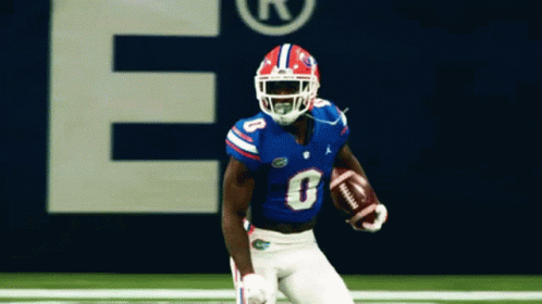 Football Player in Red Jersey Number 8
