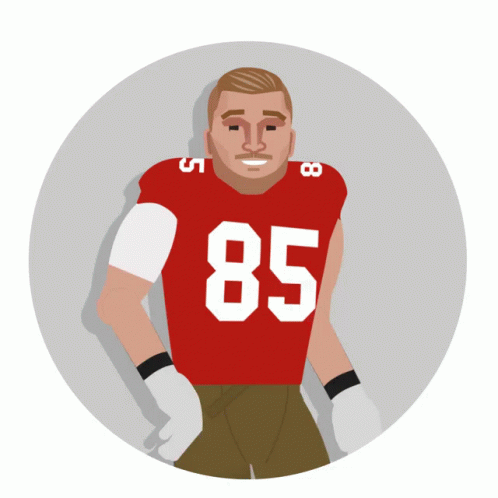 Football Player in Red Jersey Number 85