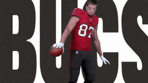 Football Player In Red Jersey Number 87 GIF