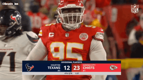 Football Player in Red Jersey Number 95