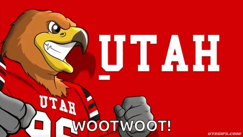 Football Player in Red Utah Jersey Number 2