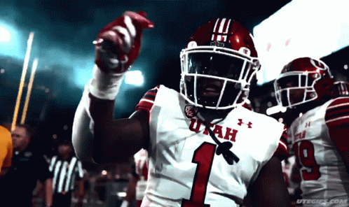 Football Player in Utah Jersey