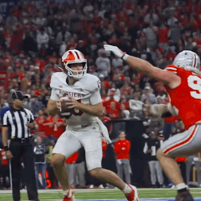 Football Player In White Hoosier Jersey GIF