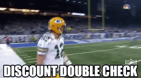 Football Player in Yellow Helmet Discount Double Check