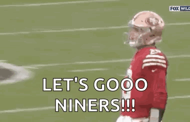 Football Player Jumping Let's Gooooo Niners GIF