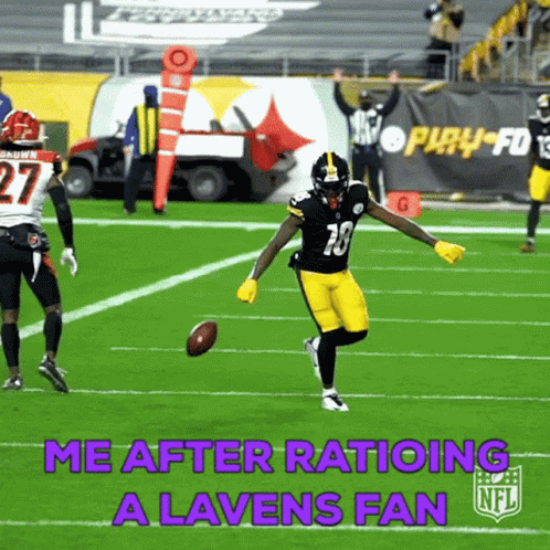 Football Player Kicking Ball Me After Ratioing A Lavens Fan GIF
